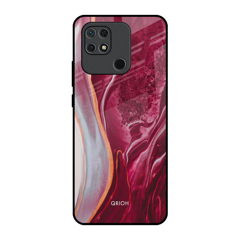 Crimson Ruby Redmi 10 Glass Back Cover Online