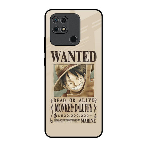 Luffy Wanted Redmi 10 Glass Back Cover Online