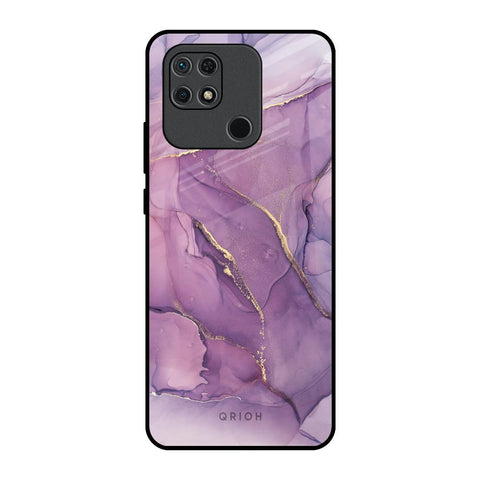Purple Gold Marble Redmi 10 Glass Back Cover Online