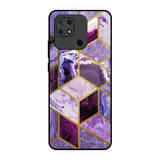 Purple Rhombus Marble Redmi 10 Glass Back Cover Online