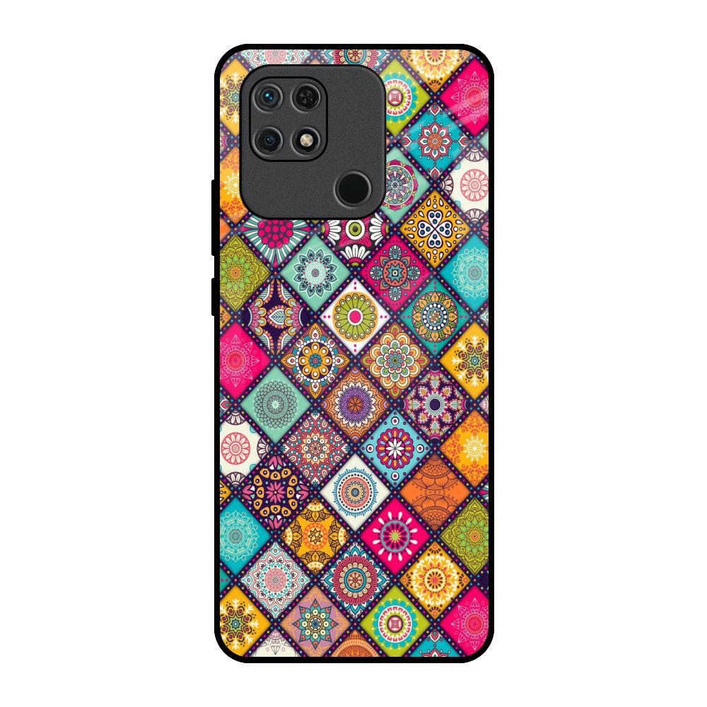 Multicolor Mandala Redmi 10 Glass Back Cover Online