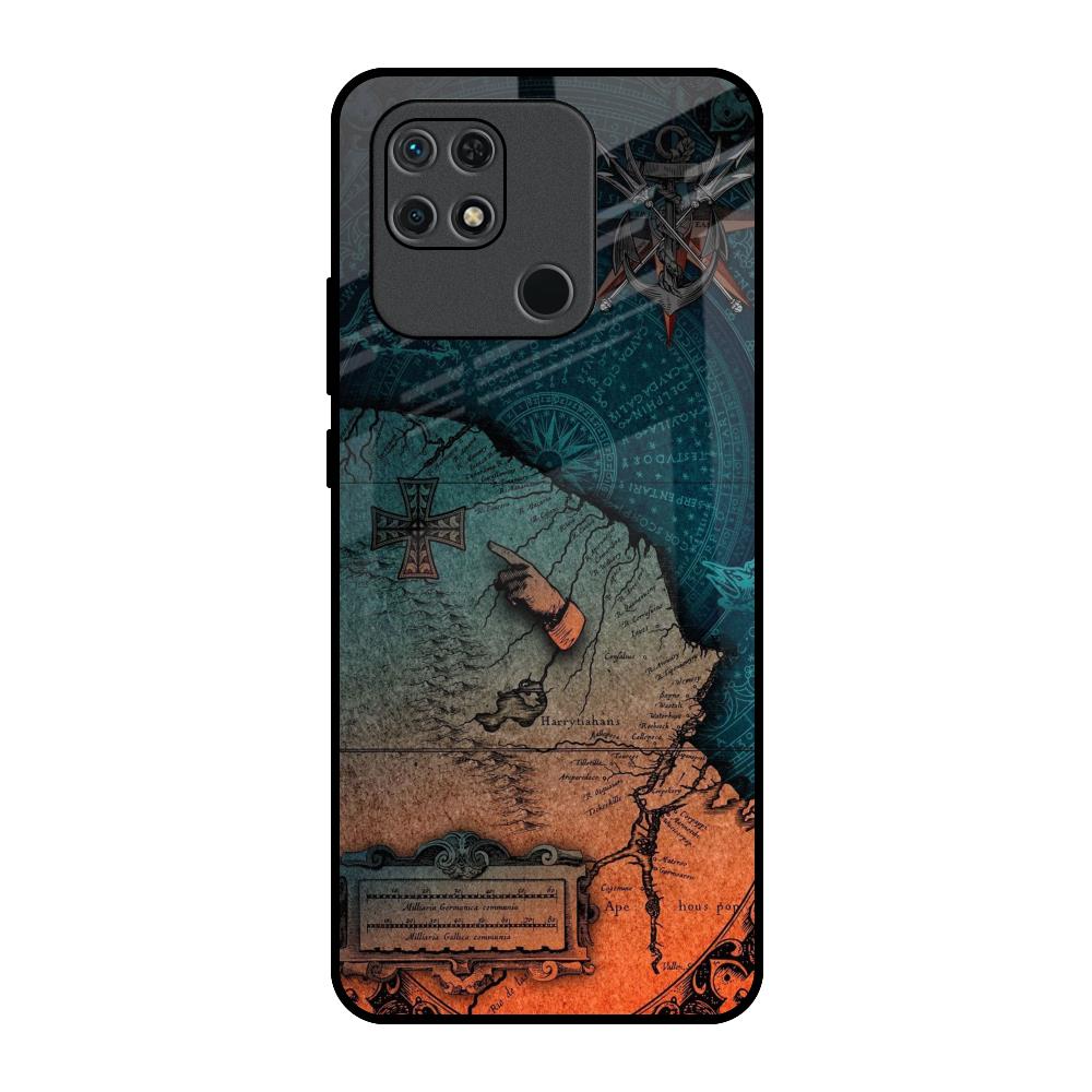 Geographical Map Redmi 10 Glass Back Cover Online