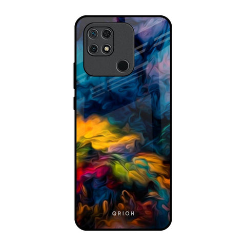 Multicolor Oil Painting Redmi 10 Glass Back Cover Online