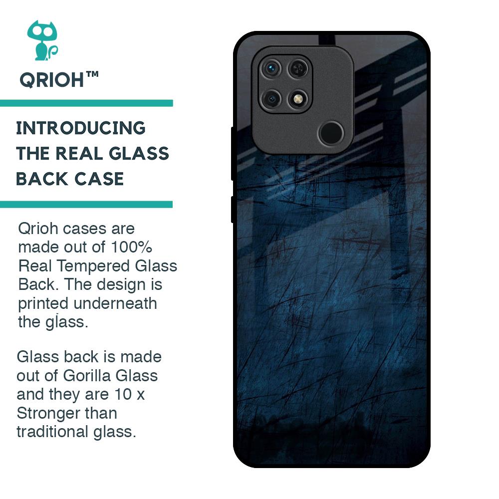 Dark Blue Grunge Glass Case for Redmi 10