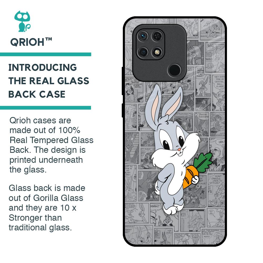 Cute Baby Bunny Glass Case for Redmi 10