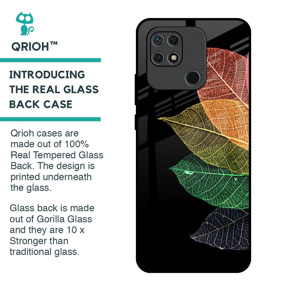 Colorful Leaves Glass Case for Redmi 10