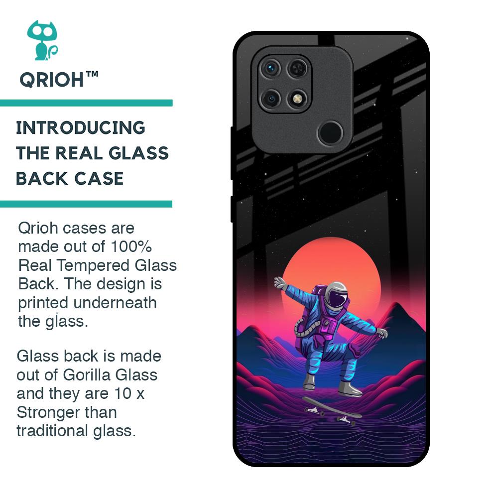 Retro Astronaut Glass Case for Redmi 10