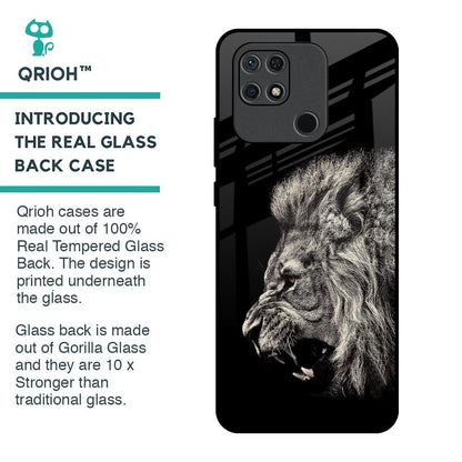 Brave Lion Glass Case for Redmi 10