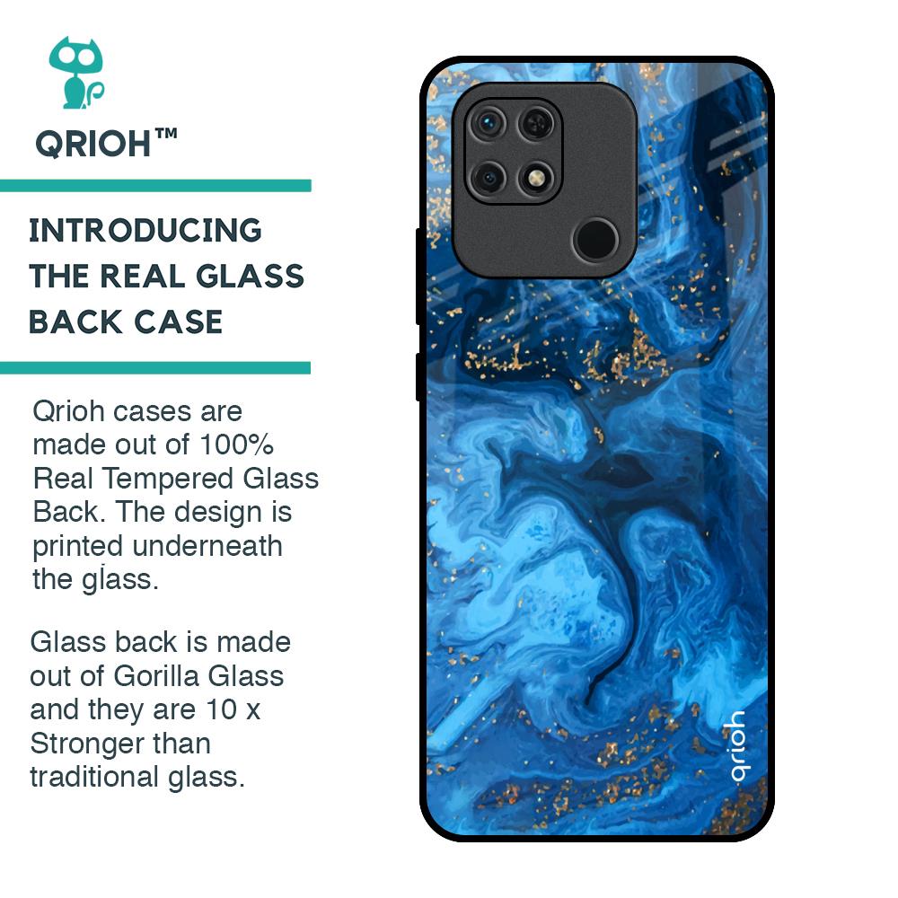 Gold Sprinkle Glass Case for Redmi 10