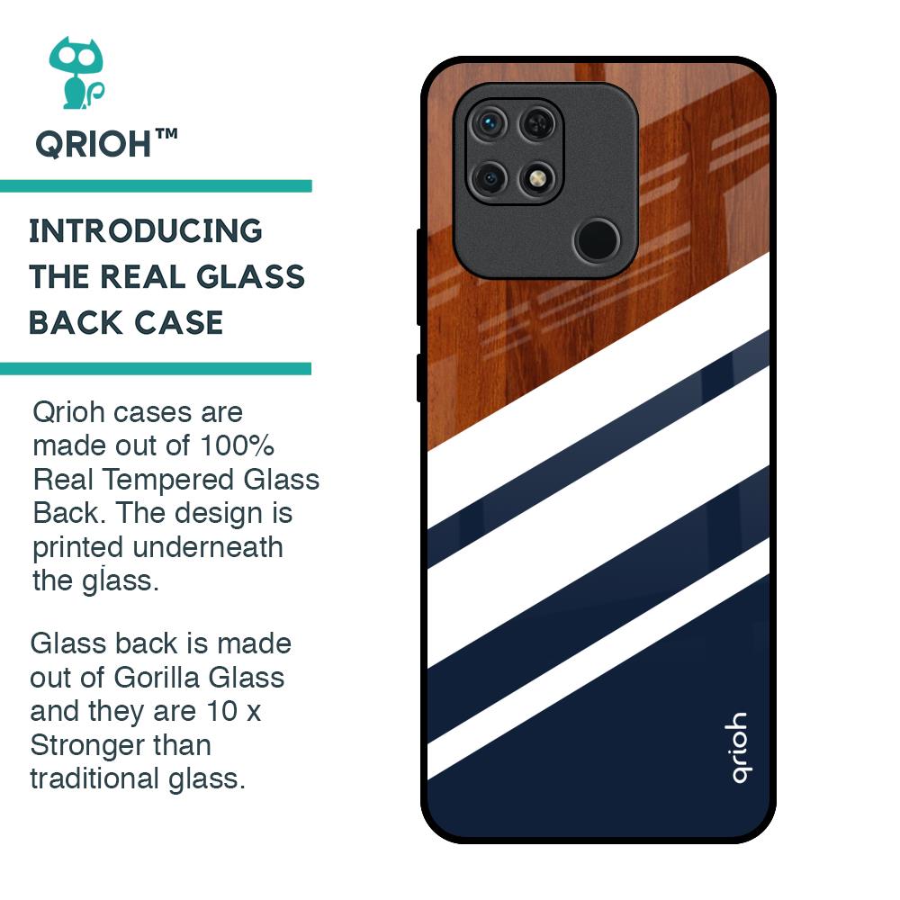 Bold Stripes Glass Case for Redmi 10