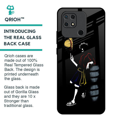 Luffy Line Art Glass Case for Redmi 10