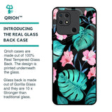 Tropical Leaves & Pink Flowers Glass Case for Redmi 10