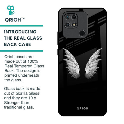White Angel Wings Glass Case for Redmi 10