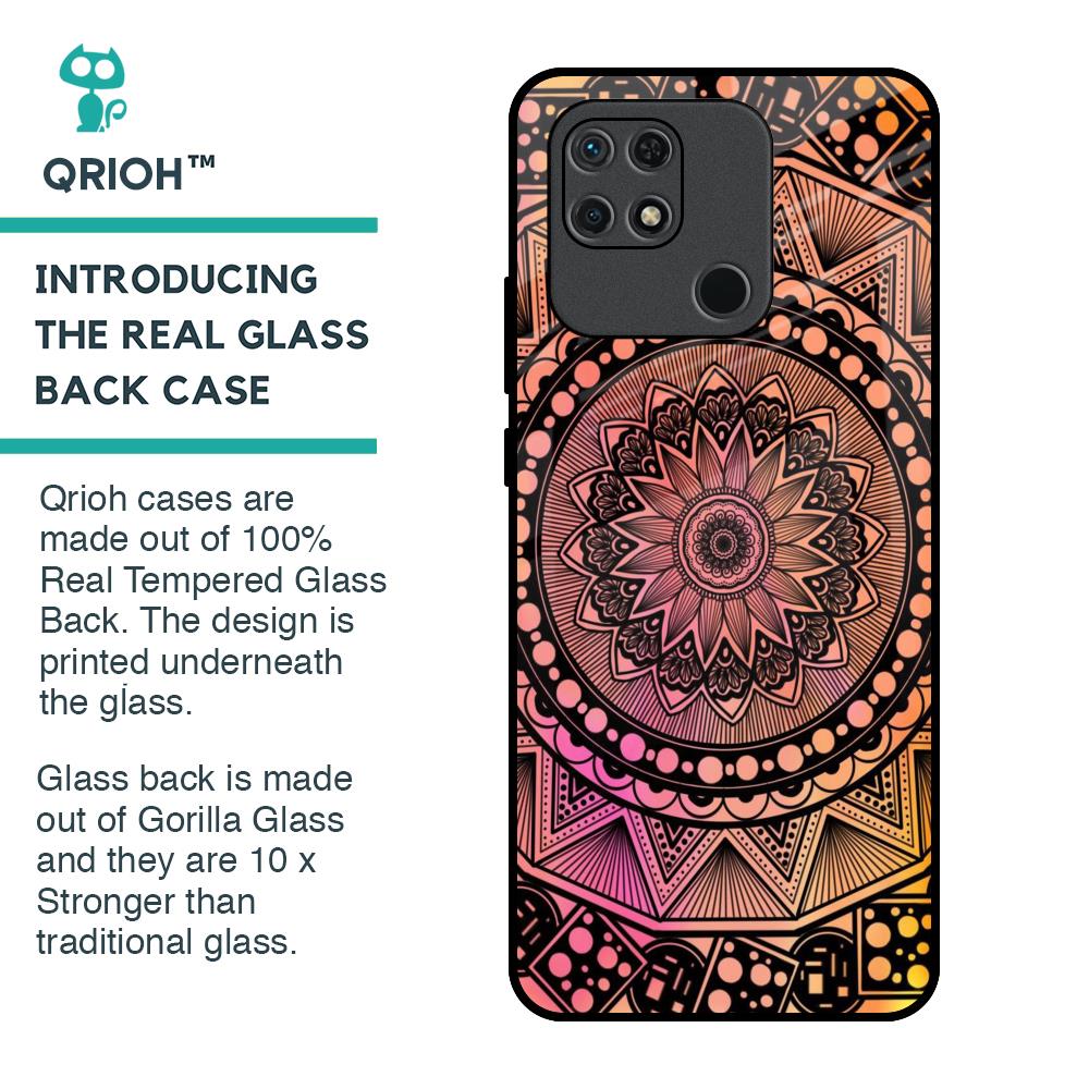 Floral Mandala Glass Case for Redmi 10