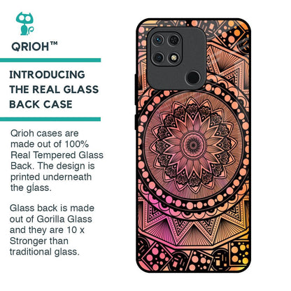 Floral Mandala Glass Case for Redmi 10