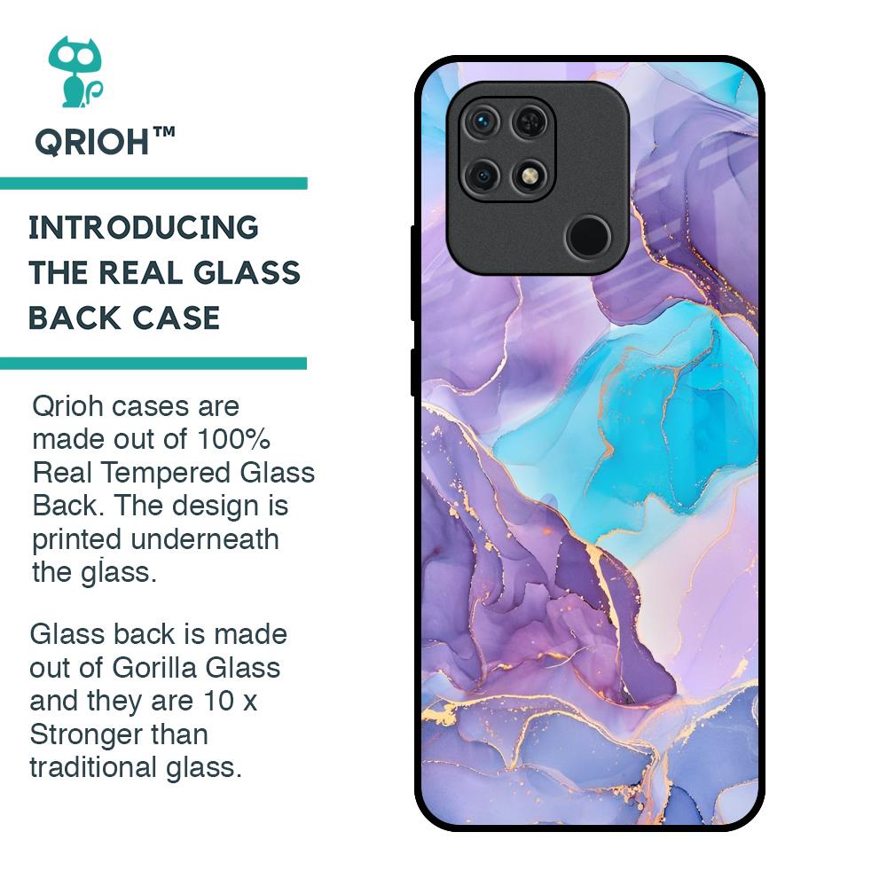 Alcohol ink Marble Glass Case for Redmi 10
