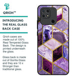 Purple Rhombus Marble Glass Case for Redmi 10