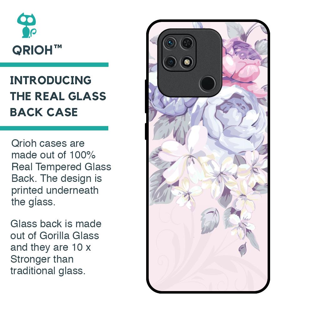 Elegant Floral Glass Case for Redmi 10