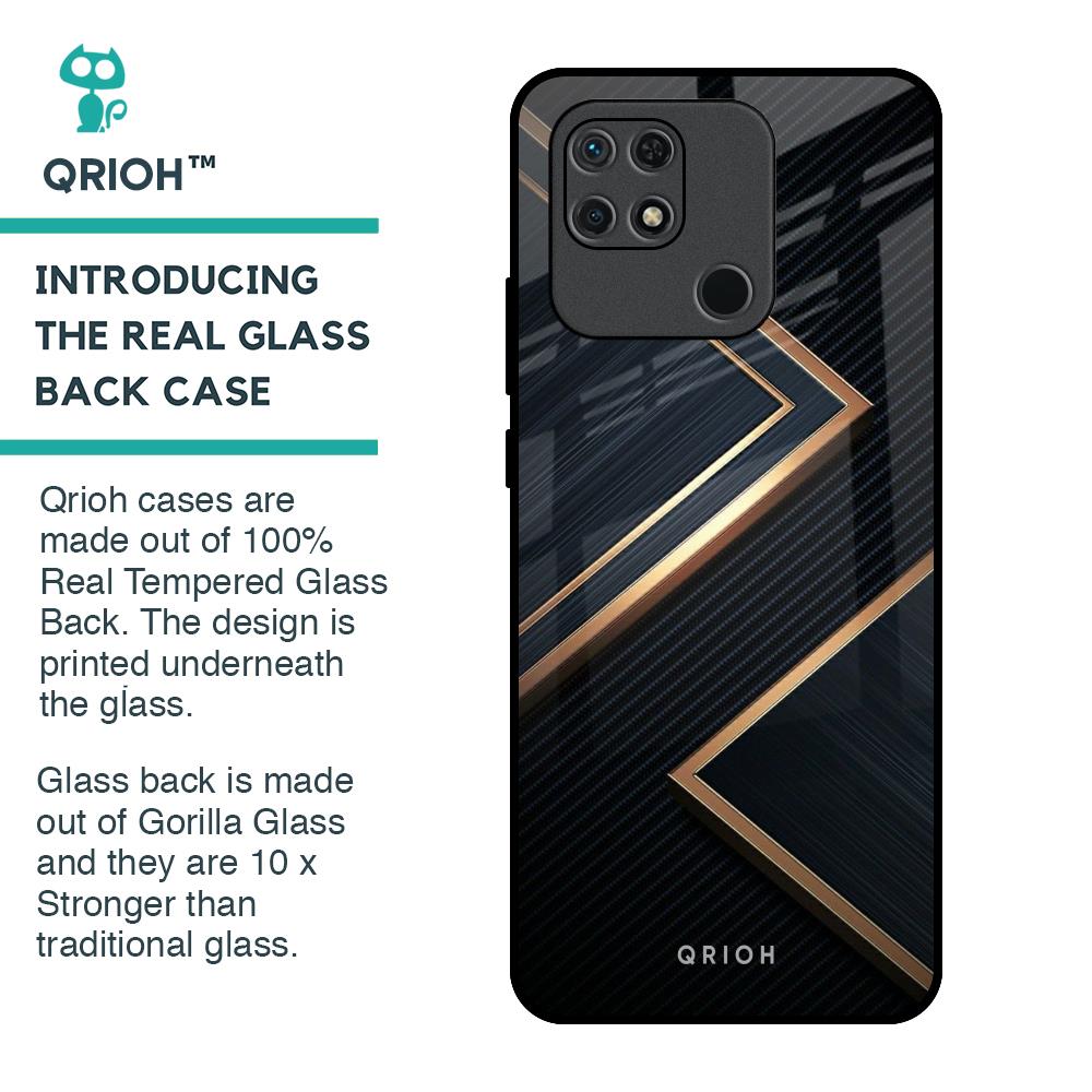 Sleek Golden & Navy Glass Case for Redmi 10