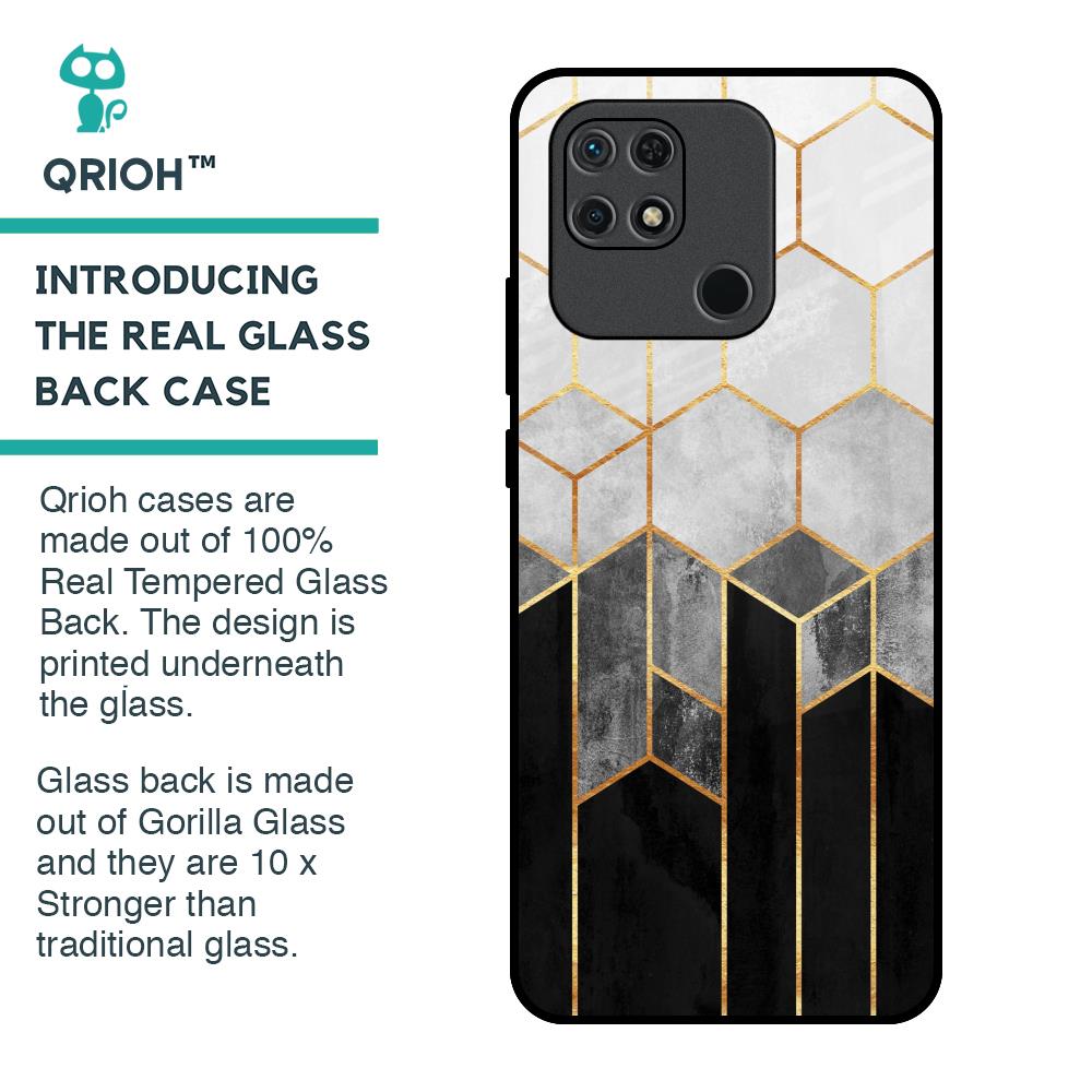 Tricolor Pattern Glass Case for Redmi 10