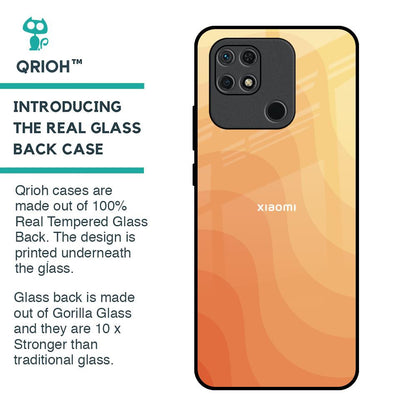 Orange Curve Pattern Glass Case for Redmi 10