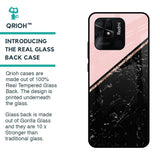 Marble Texture Pink Glass Case For Redmi 10