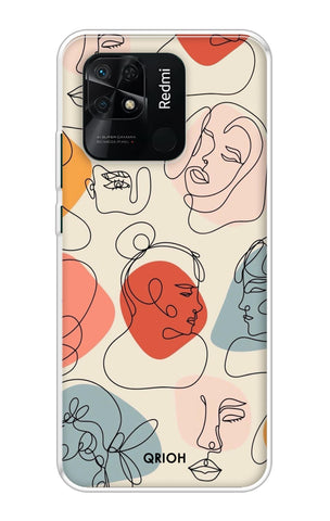 Abstract Faces Redmi 10 Back Cover