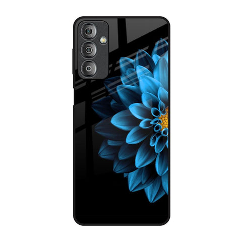 Half Blue Flower Samsung Galaxy F23 5G Glass Back Cover Online