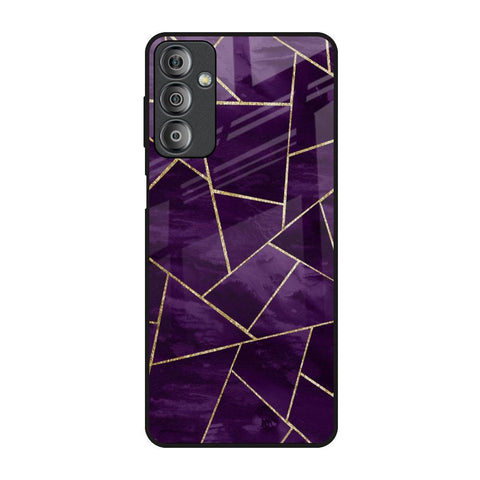 Geometric Purple Samsung Galaxy F23 5G Glass Back Cover Online