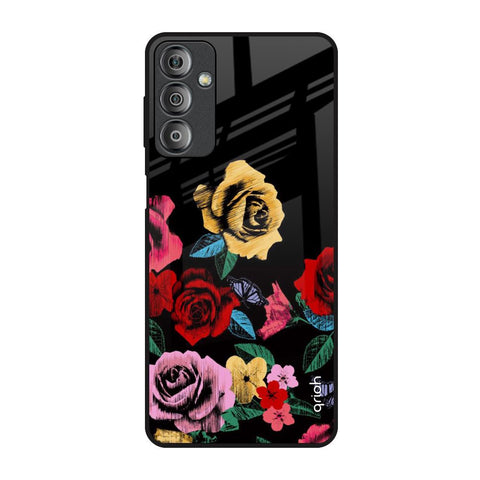 Floral Decorative Samsung Galaxy F23 5G Glass Back Cover Online
