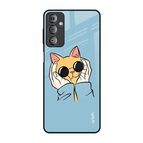 Adorable Cute Kitty Samsung Galaxy F23 5G Glass Back Cover Online