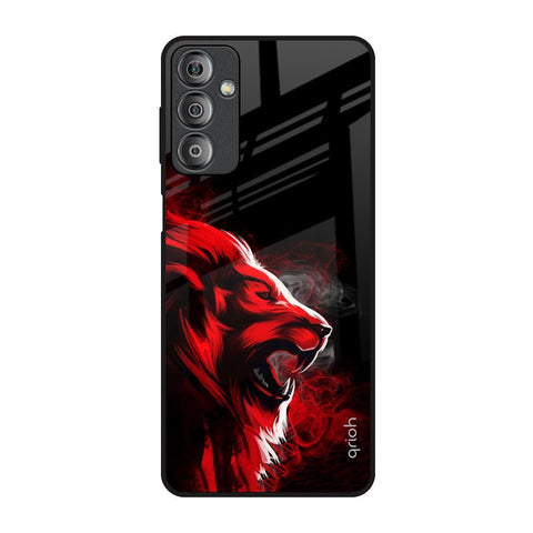 Red Angry Lion Samsung Galaxy F23 5G Glass Back Cover Online
