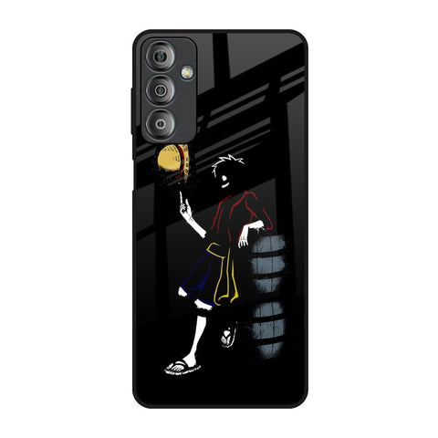 Luffy Line Art Samsung Galaxy F23 5G Glass Back Cover Online