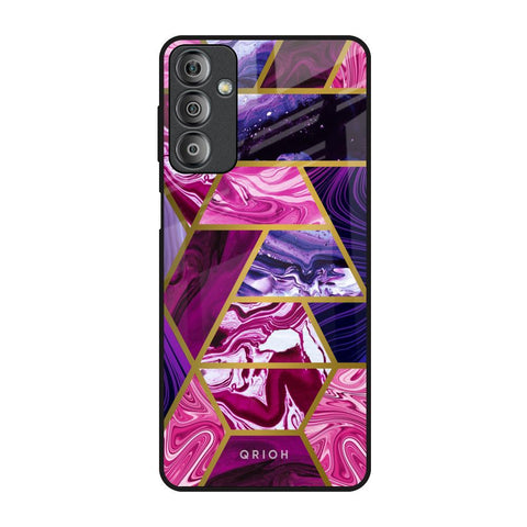 Electroplated Geometric Marble Samsung Galaxy F23 5G Glass Back Cover Online
