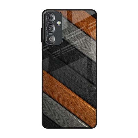 Tri Color Wood Samsung Galaxy F23 5G Glass Back Cover Online