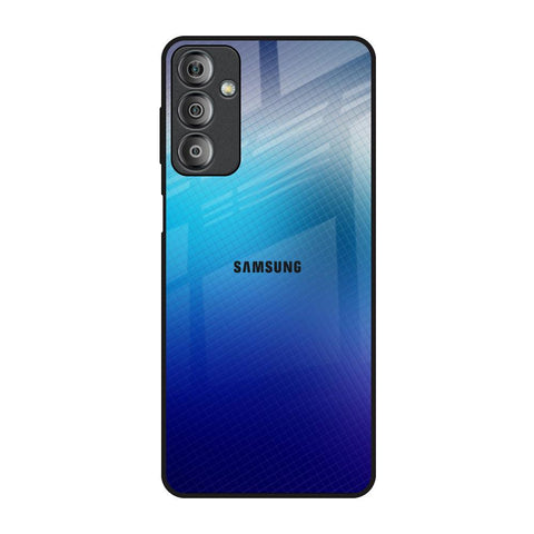Blue Rhombus Pattern Samsung Galaxy F23 5G Glass Back Cover Online