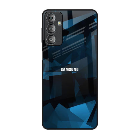 Polygonal Blue Box Samsung Galaxy F23 5G Glass Back Cover Online