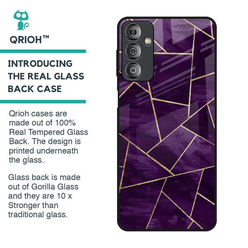Geometric Purple Glass Case For Samsung Galaxy F23 5G