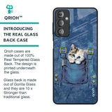 Kitty In Pocket Glass Case For Samsung Galaxy F23 5G