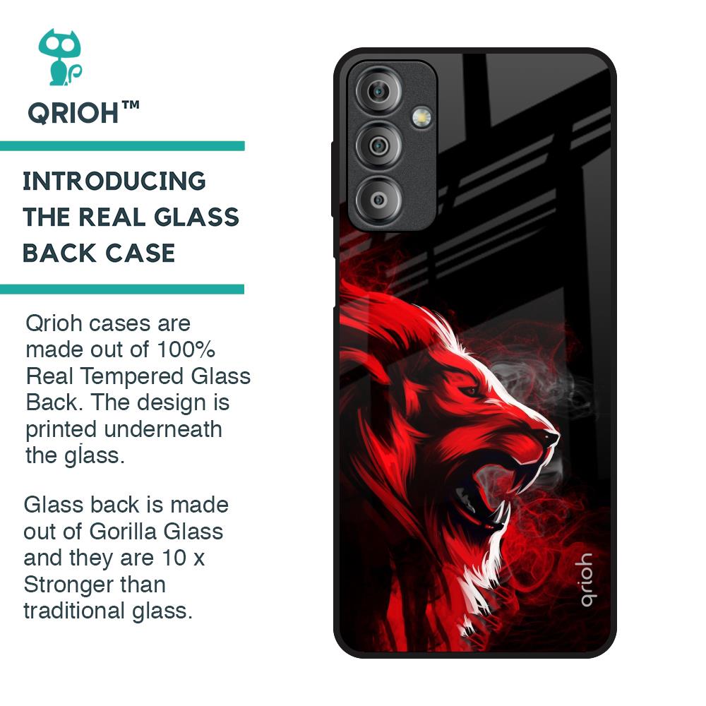 Red Angry Lion Glass Case for Samsung Galaxy F23 5G