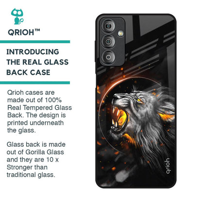 Aggressive Lion Glass Case for Samsung Galaxy F23 5G