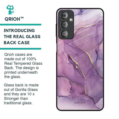 Purple Gold Marble Glass Case for Samsung Galaxy F23 5G