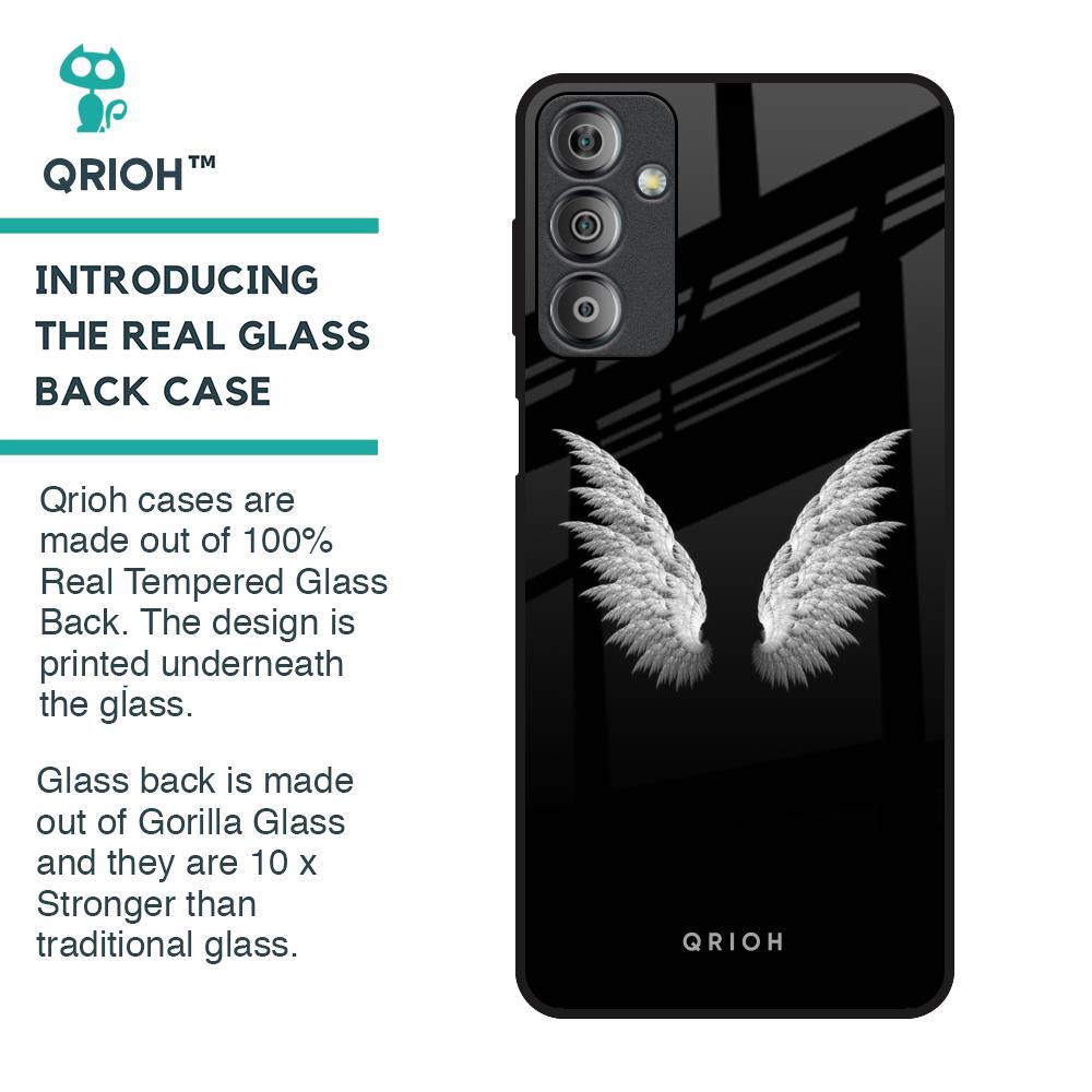 White Angel Wings Glass Case for Samsung Galaxy F23 5G