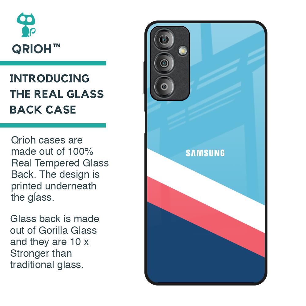 Pink & White Stripes Glass Case For Samsung Galaxy F23 5G