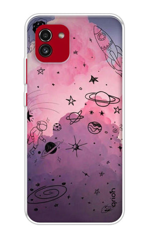 Space Doodles Art Samsung Galaxy A03 Back Cover