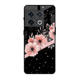 Floral Black Band OnePlus 10 Pro Glass Back Cover Online