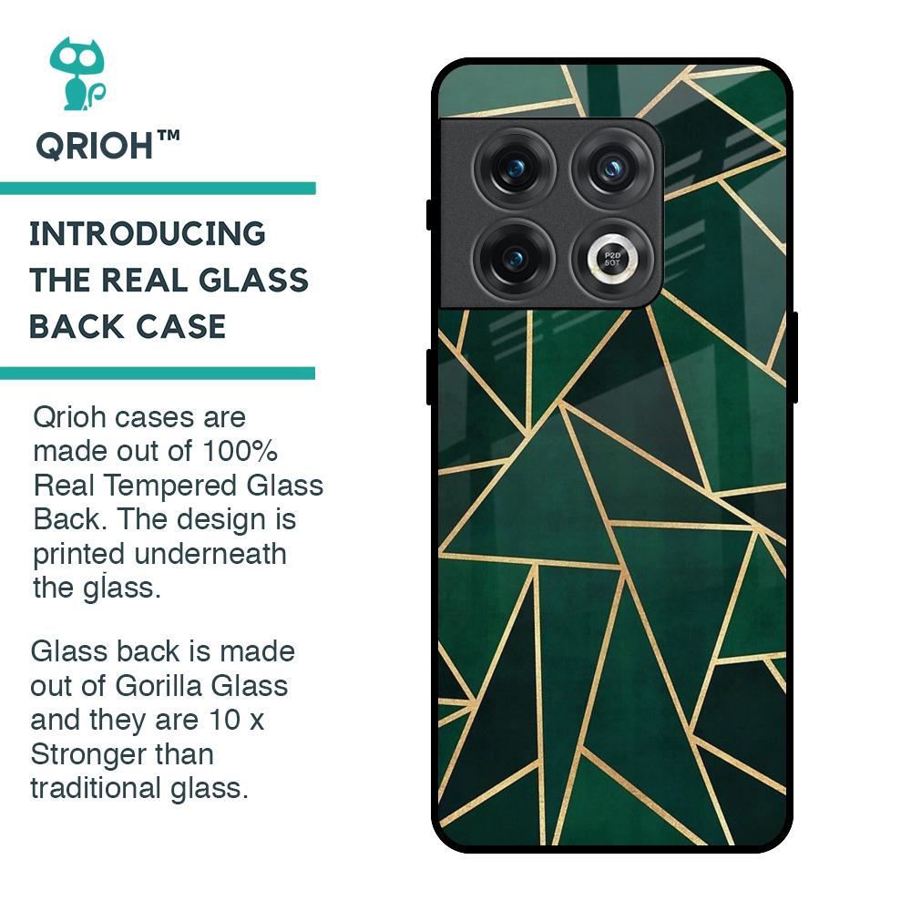 Abstract Green Glass Case For OnePlus 10 Pro