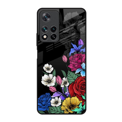 Rose Flower Bunch Art Redmi Note 11 Pro 5G Glass Back Cover Online
