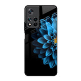 Half Blue Flower Redmi Note 11 Pro 5G Glass Back Cover Online