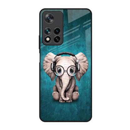 Adorable Baby Elephant Redmi Note 11 Pro 5G Glass Back Cover Online